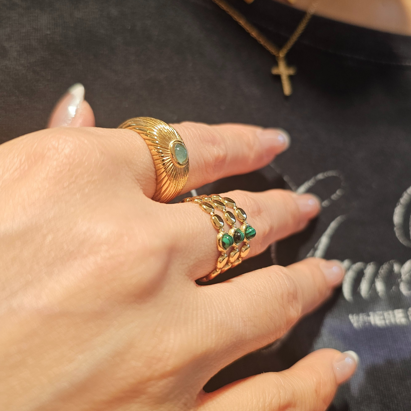 Vintage Malachite Statement Ring