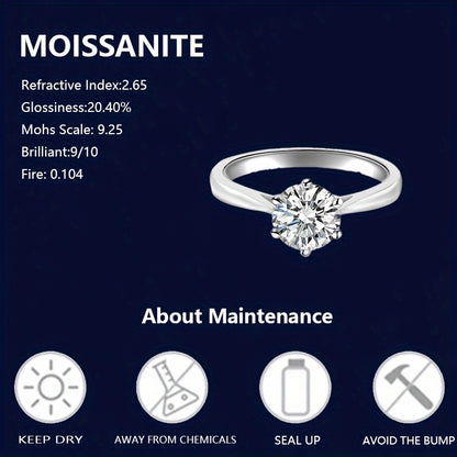 Classic 1/2/3/5ct Moissanite Ring