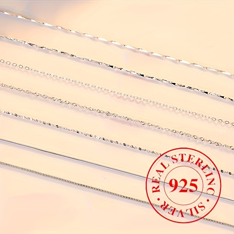 Simple 925 Sterling Silver Chain Necklace