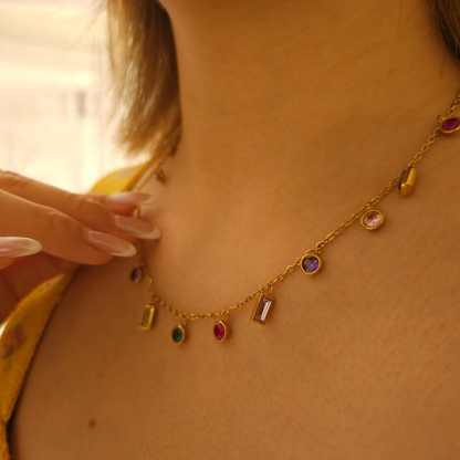 Boho Rainbow Cable Chain Necklace