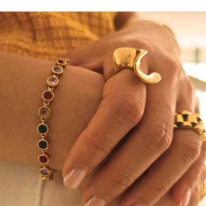Lotus Band Ring in 18K Gold Plated