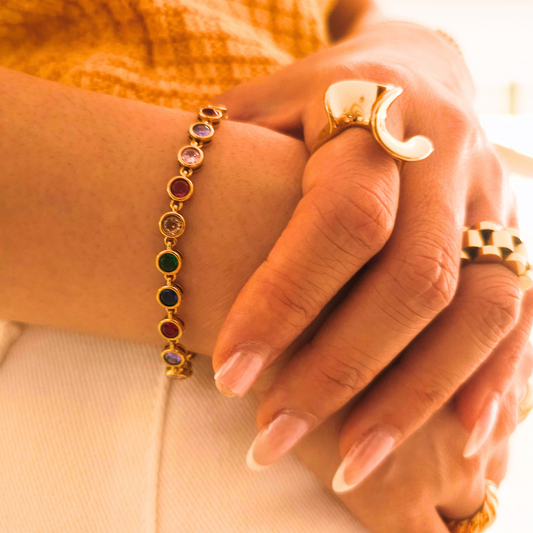 Prism Rainbow Bubble Bead Bracelet