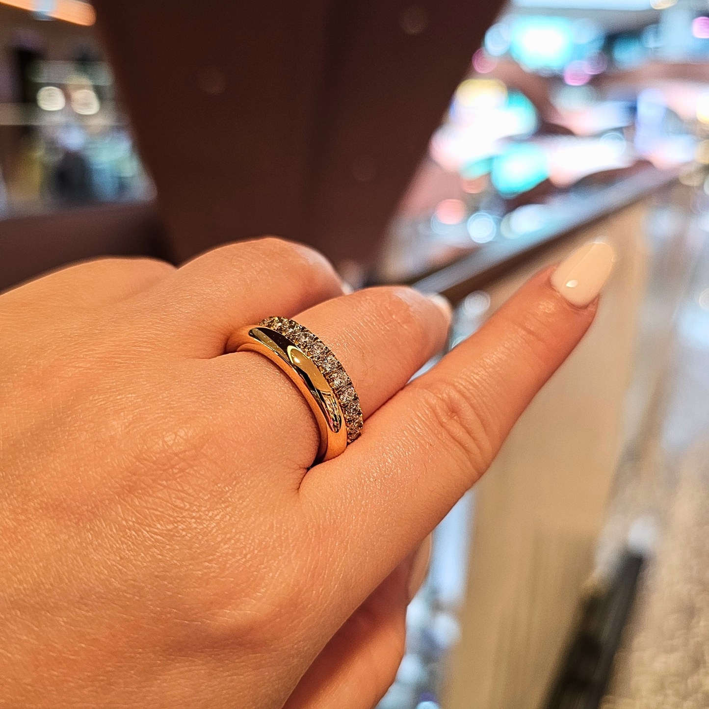 Twinned Zircon Band Ring 18K Gold-Plated