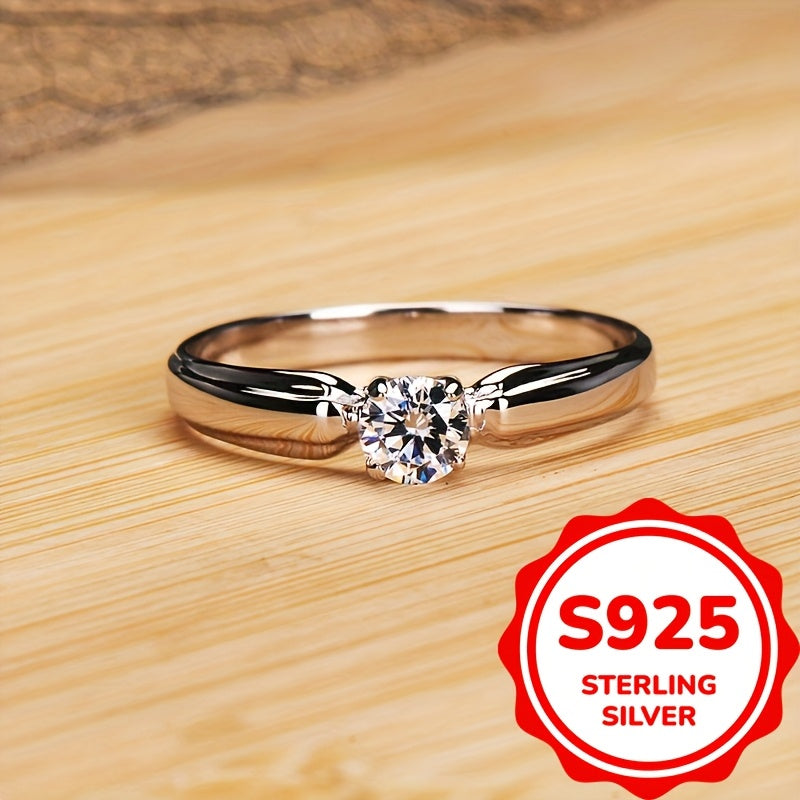 Luxurious 925 Sterling Silver Statement Zirconia Ring