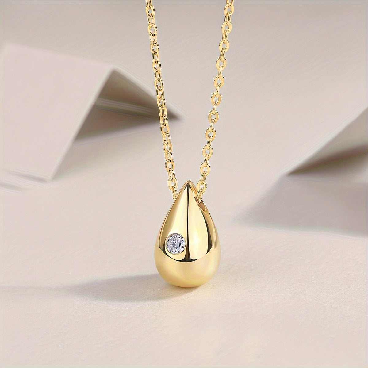 Elegant Teardrop Moissanite Pendant Necklace