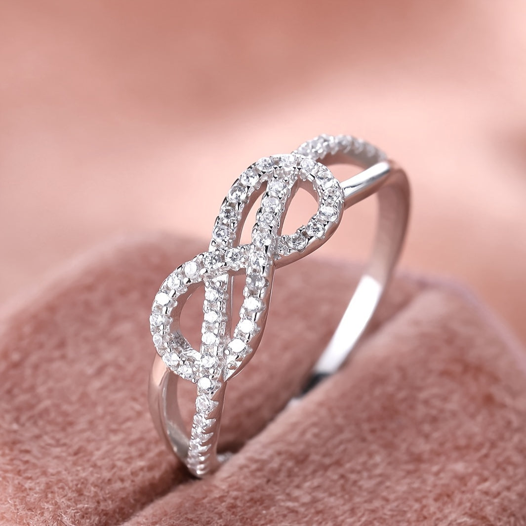 Infinity Daily Jewelry 925 Sterling Silver Zircon Ring