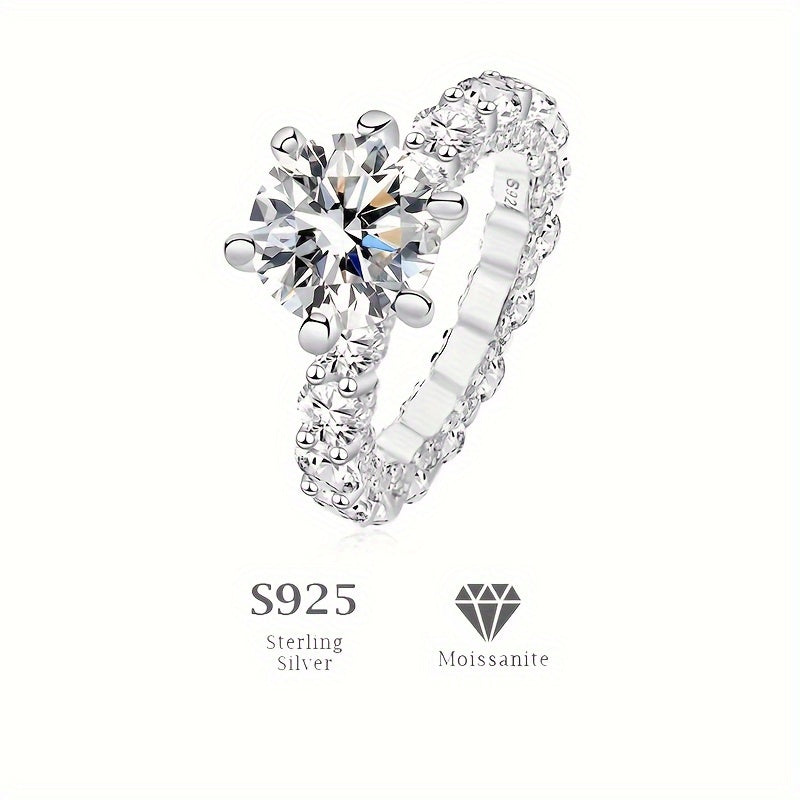 White Gold Plated 4CT Moissanite Ring