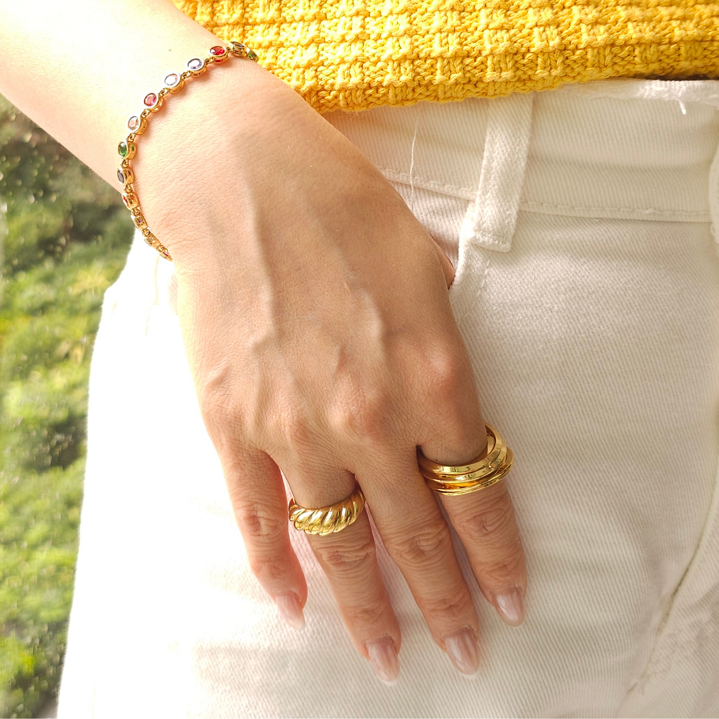 18K Gold Plated Spiral Vintage Wave Ring