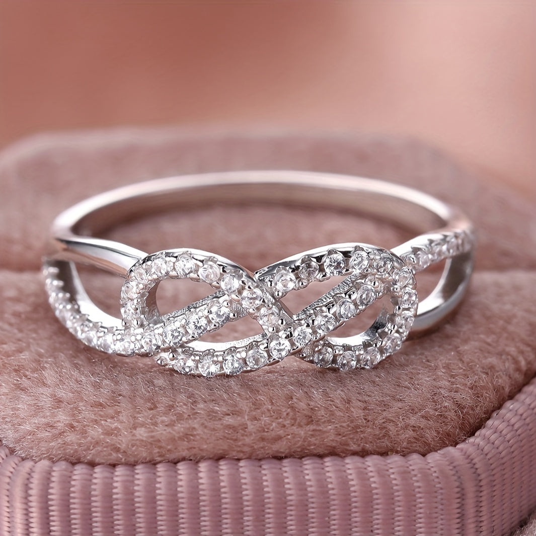 Infinity Daily Jewelry 925 Sterling Silver Zircon Ring