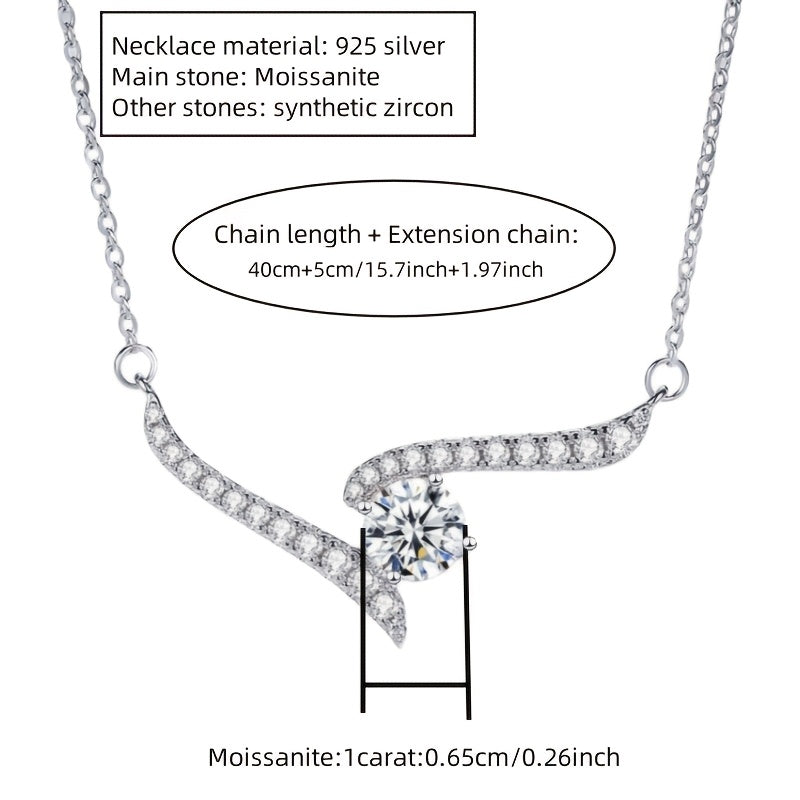 Special 1ct Round Cut Moissanite Pendant Necklace