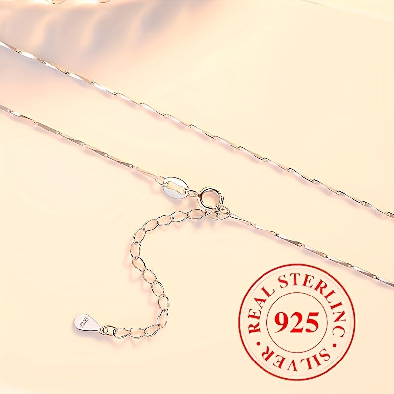 Simple 925 Sterling Silver Chain Necklace