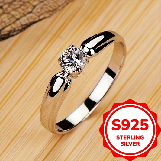 Luxurious 925 Sterling Silver Statement Zirconia Ring