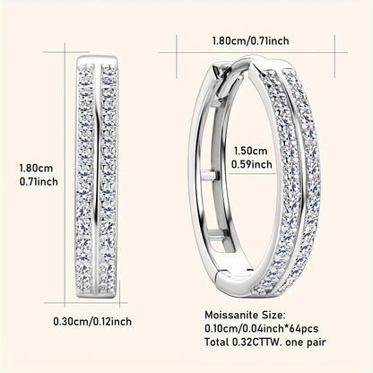 S925 Moissanite Hoop Earrings