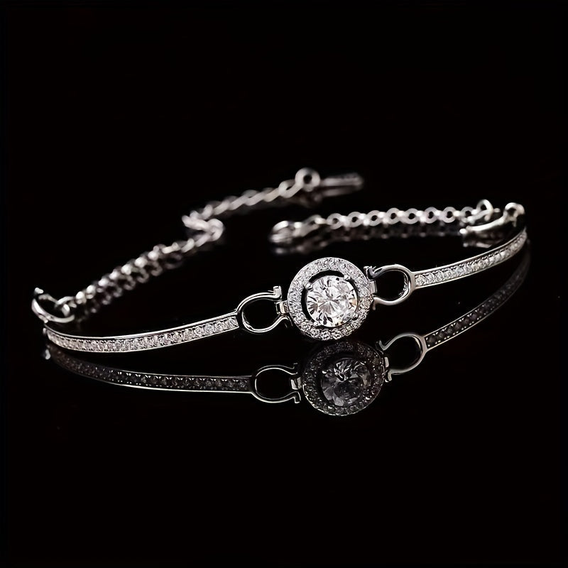 Halo Daily Jewelry 925 silver 1ct Moissanite Bracelet