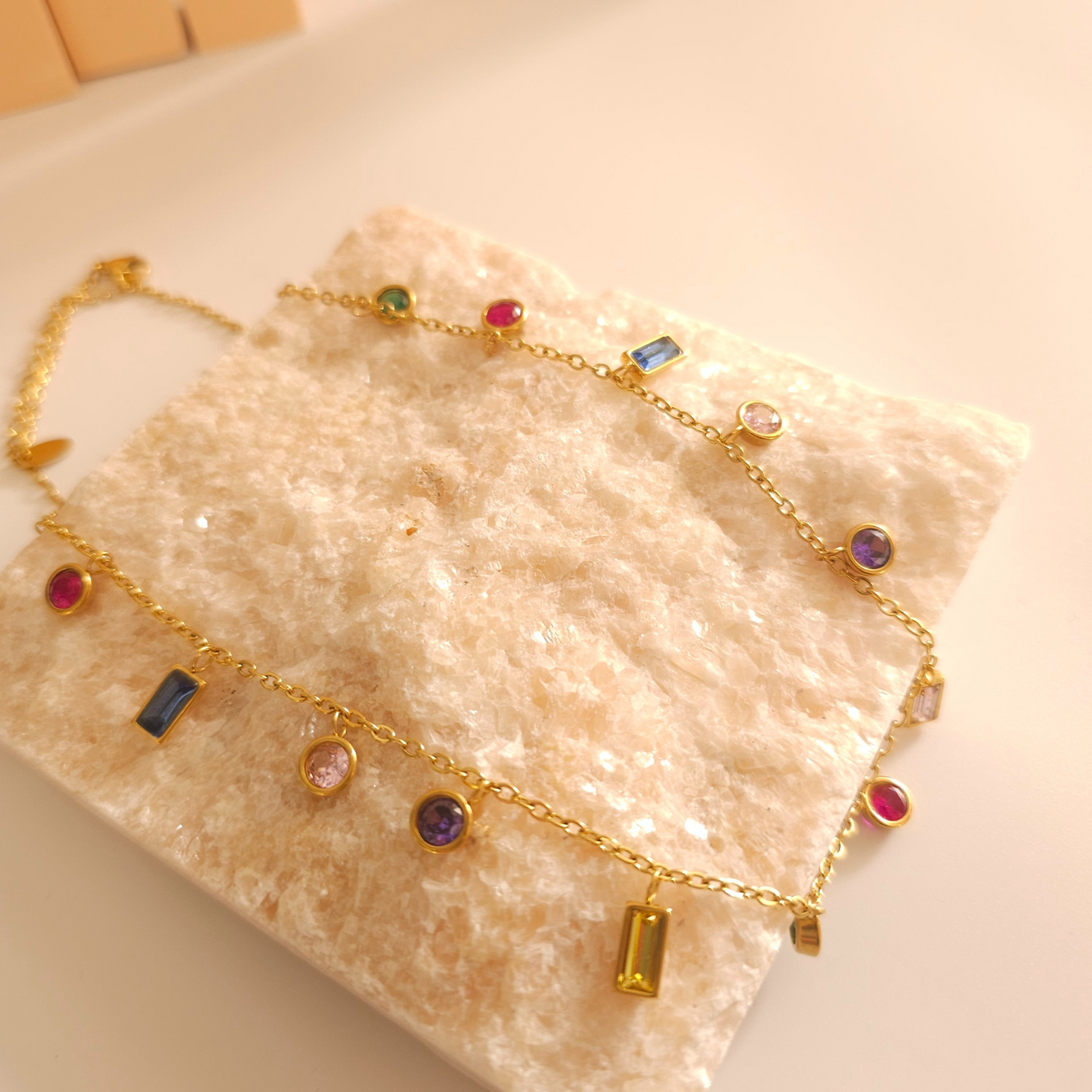 Boho Rainbow Cable Chain Necklace