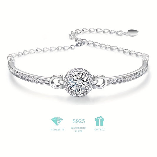 Halo Daily Jewelry 925 silver 1ct Moissanite Bracelet