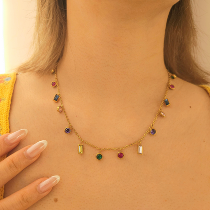Boho Rainbow Cable Chain Necklace
