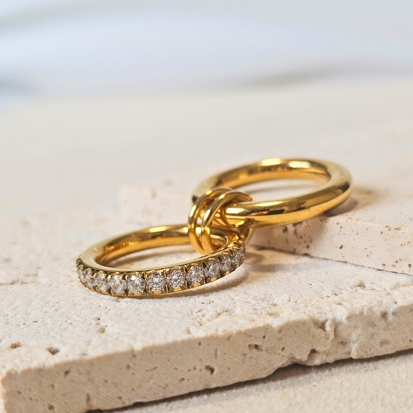 Twinned Zircon Band Ring 18K Gold-Plated