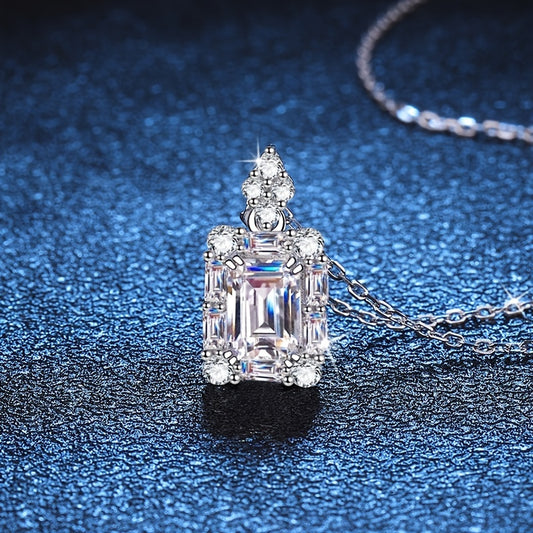 Perfume bottle Radiant 1ct Moissanite Pendant Necklace