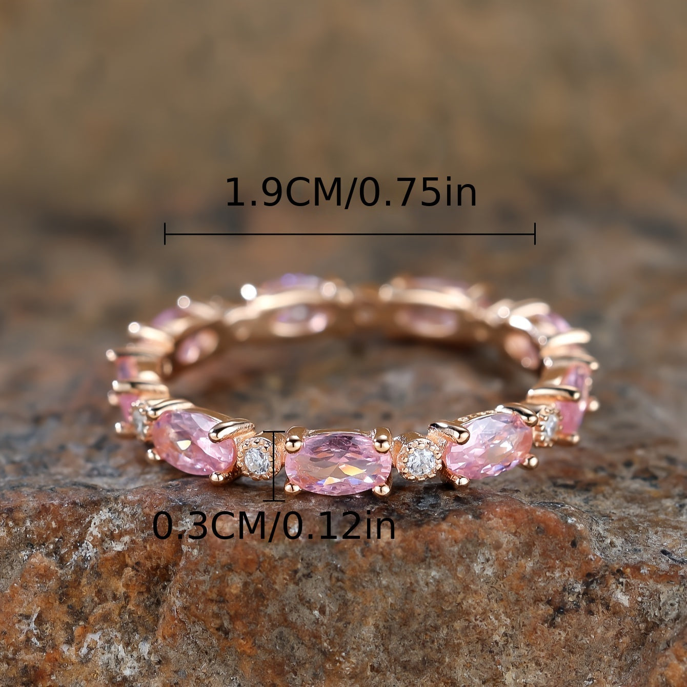 Elegant 925 Sterling Silver Pink Cubic Zirconia Ring