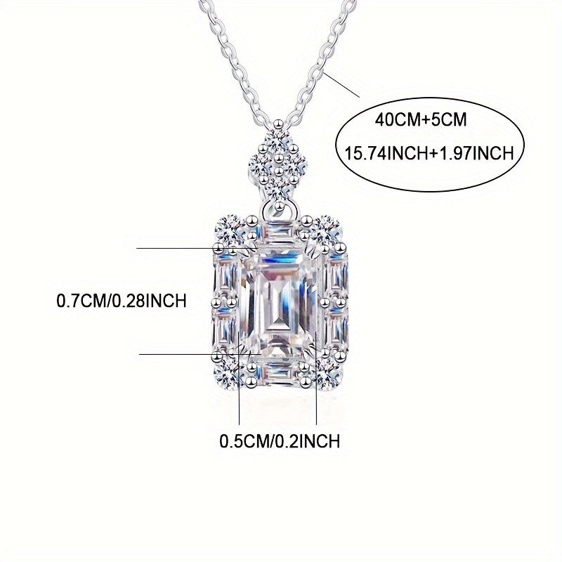 Perfume bottle Radiant 1ct Moissanite Pendant Necklace