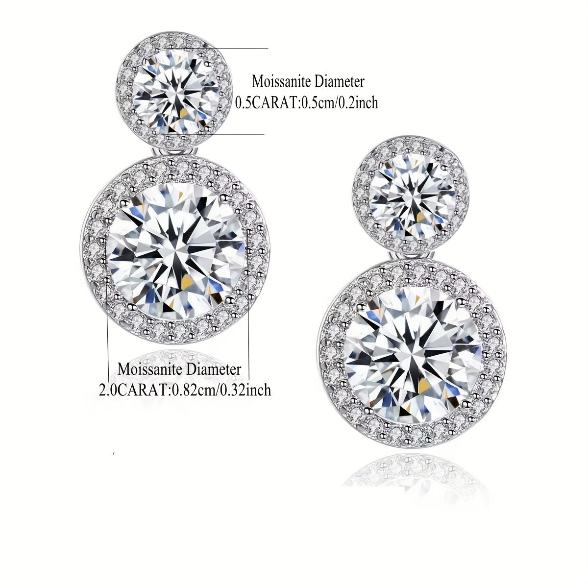 Luxury TCW 5ct Dazzling Moissanite Drop Earrings