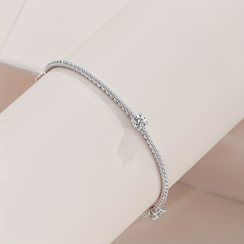 Luxurious 925 Sterling Silver Moissanite Tennis Bracelet