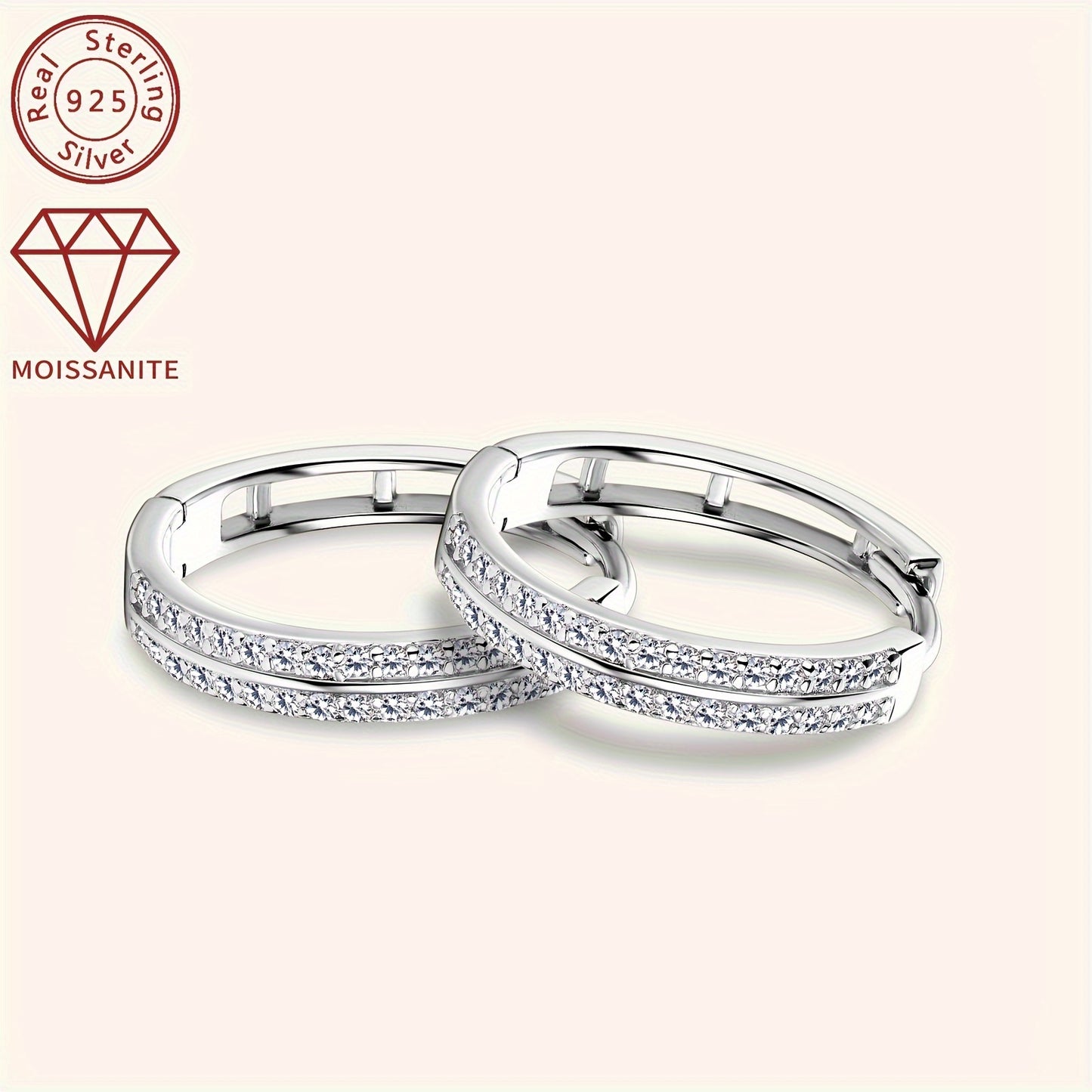 Elegant 925 Sterling Silver Hoop Earrings