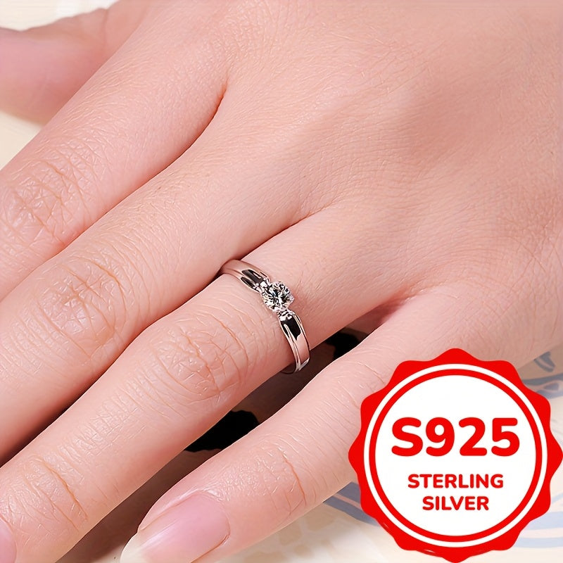 Luxurious 925 Sterling Silver Statement Zirconia Ring