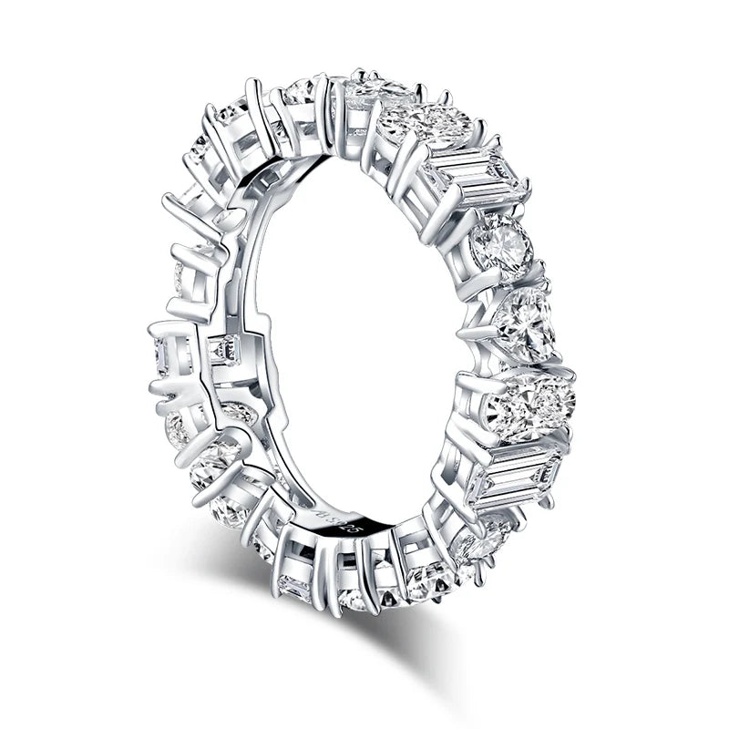 Zirconia Luxury 925 Sterling Silver Row Rings