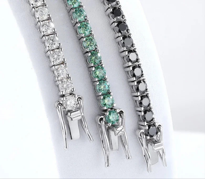 925 Round Cut Moissanite Tennis Bracelet