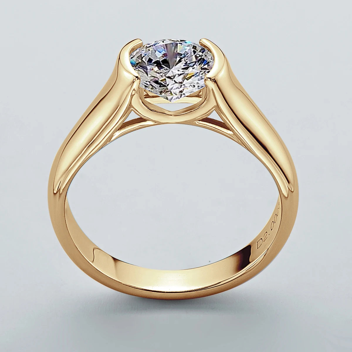 Couple 925 Silver 2Carat Moissanite Ring