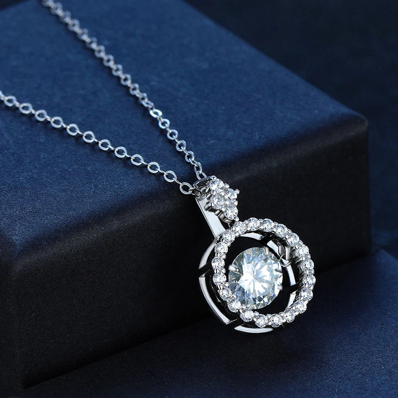 Halo Sparkling 925 silver Moissanite Necklace