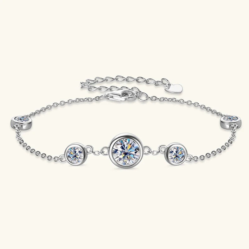 Bubble Gold Plated 925 Silver Moissanite Bracelets