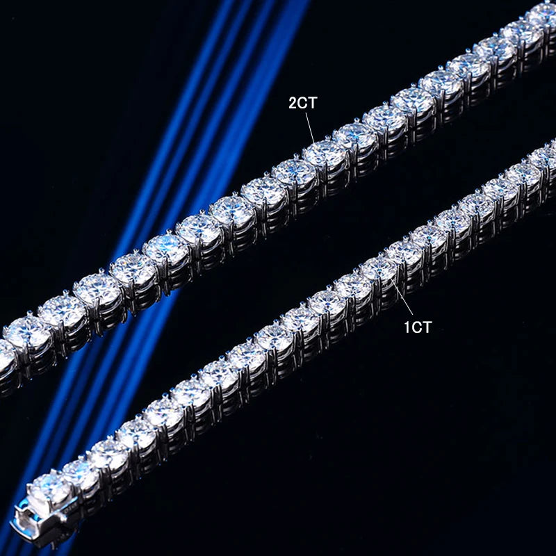 Luxury 6.5/8mm each 925 silver Moissanite Tennis Bracelets