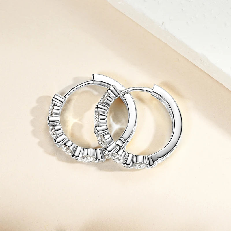 Lynn's Classic Daily Jewelry Moissanite Hoops Earrings