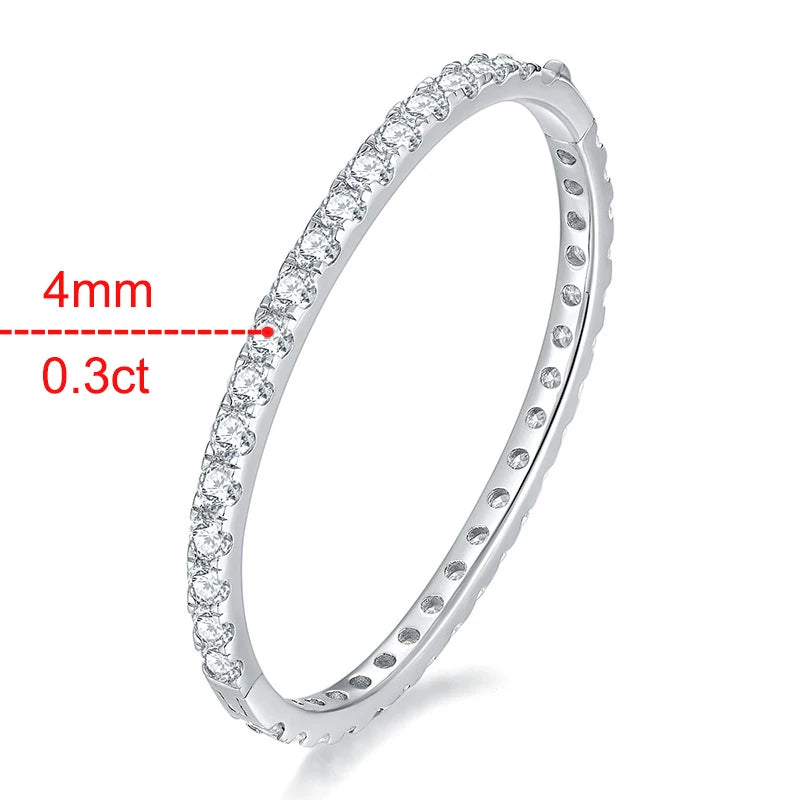 Luxury Round Cut 18k Plated S925 Silver Moissanite Bracelet