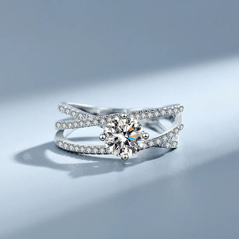 Embrace Love Round Moissanite Rings