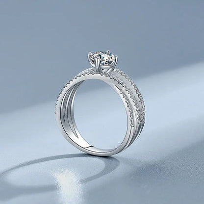 Embrace Round Moissanite Ring