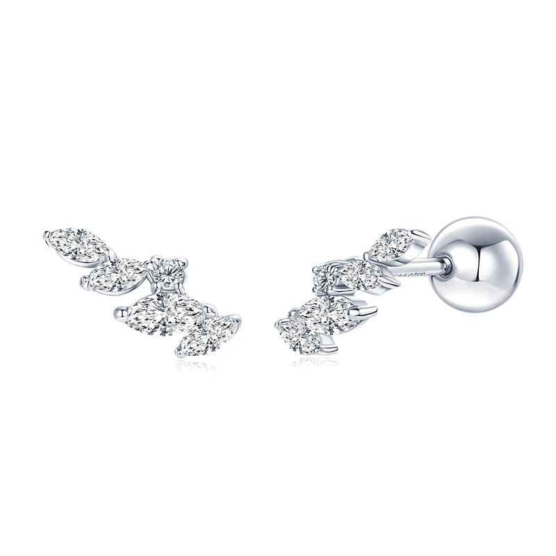 Geraldine's Oval Leaf Moissanite Studs Earrings