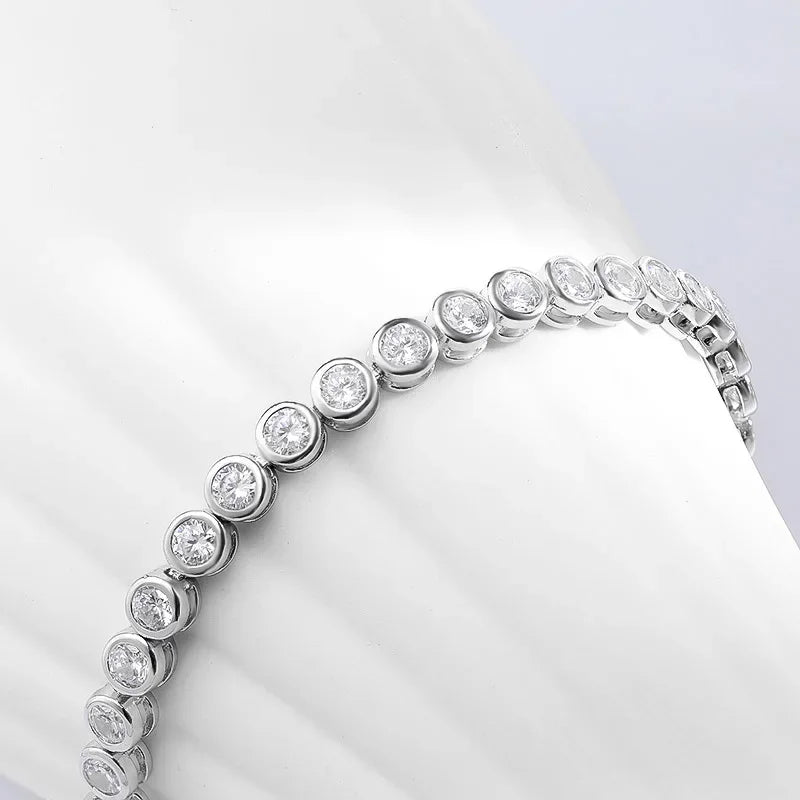 Bubble 2/3mm 925 silver Zircon Moissanite Tennis Bracelets