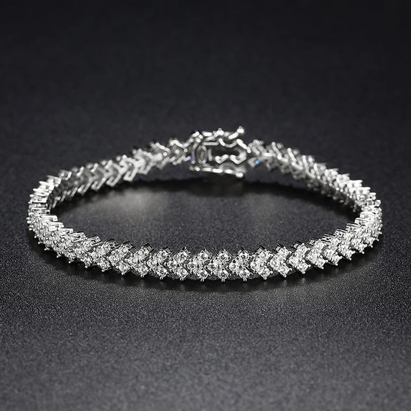 Cuban Classic Zirconia Moissanite Tennis Bracelet