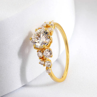 Alberta 14k Gold Plated Moissanite Ring