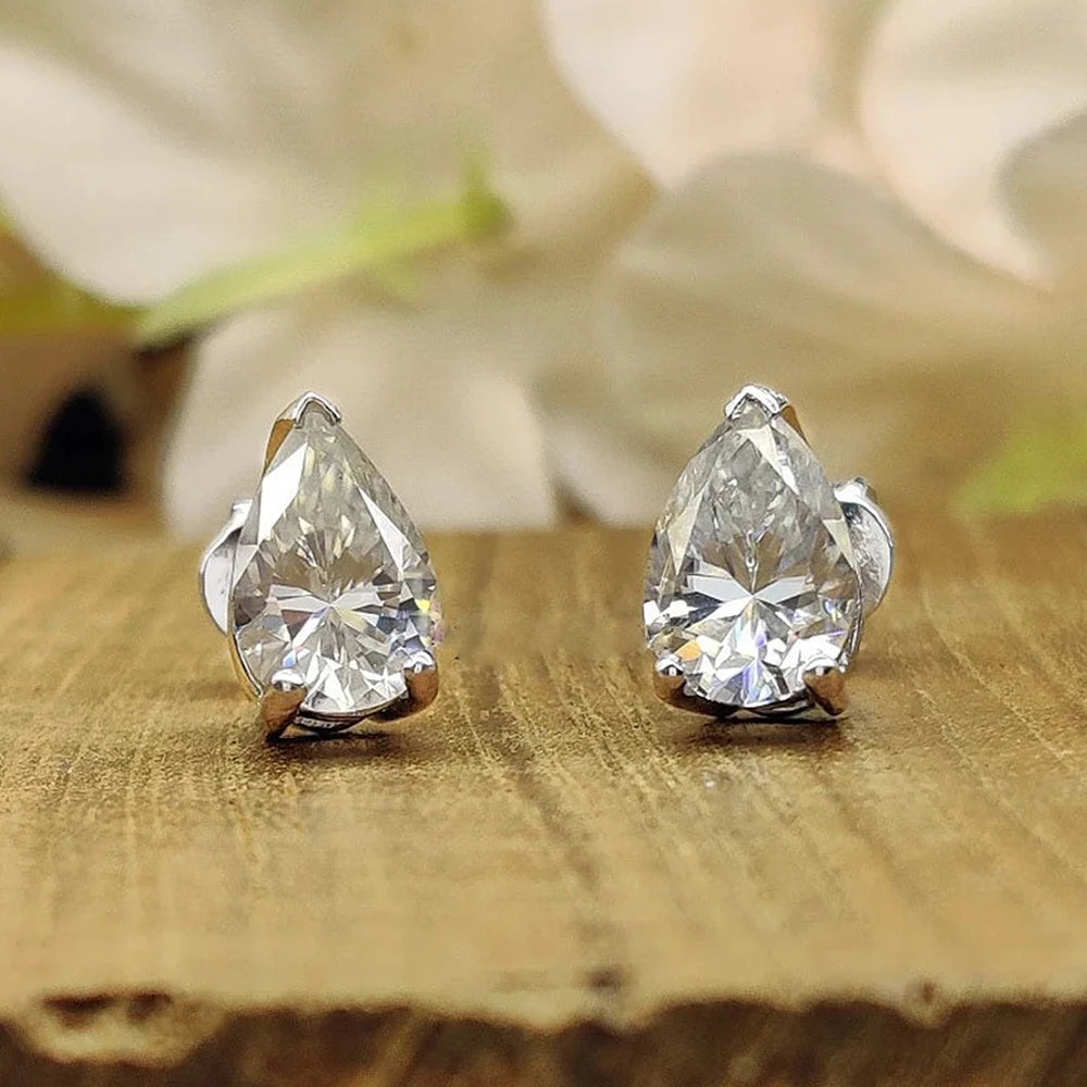 Aaliyah Pear Shape Moissanite Earrings