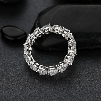 925 Heart Cut Row Ring