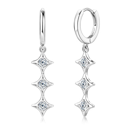 Lucky Star Moissanite Drop Earrings