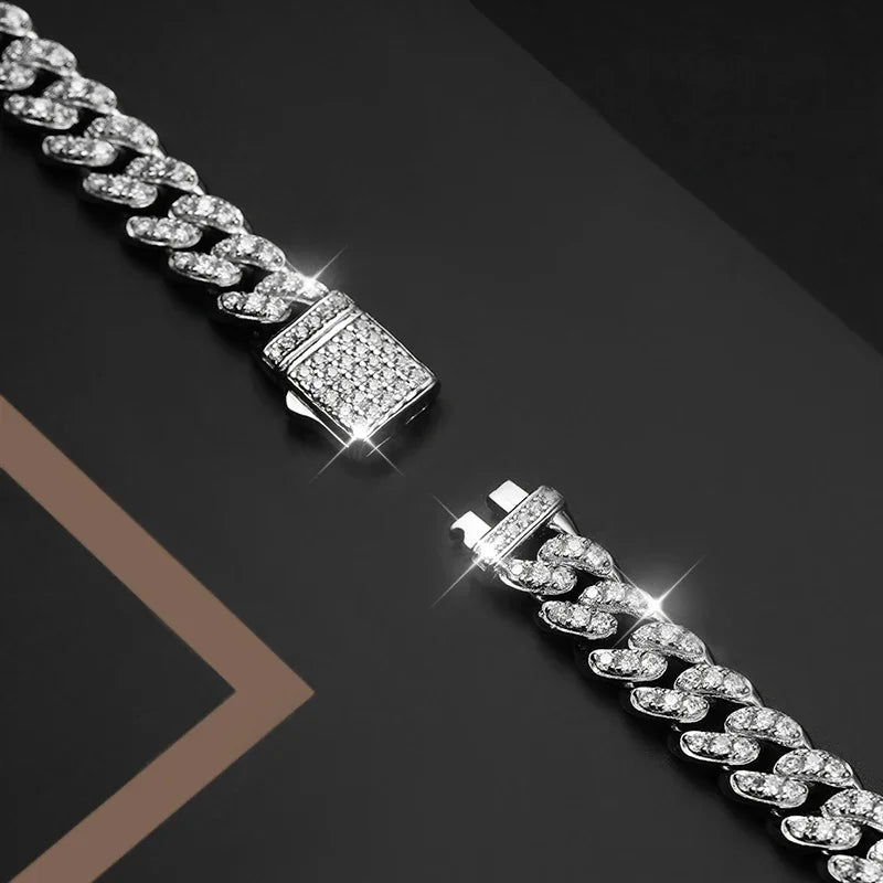 Cuban Hip Hop S925 8mm 3.1CT Moissanite Bracelet