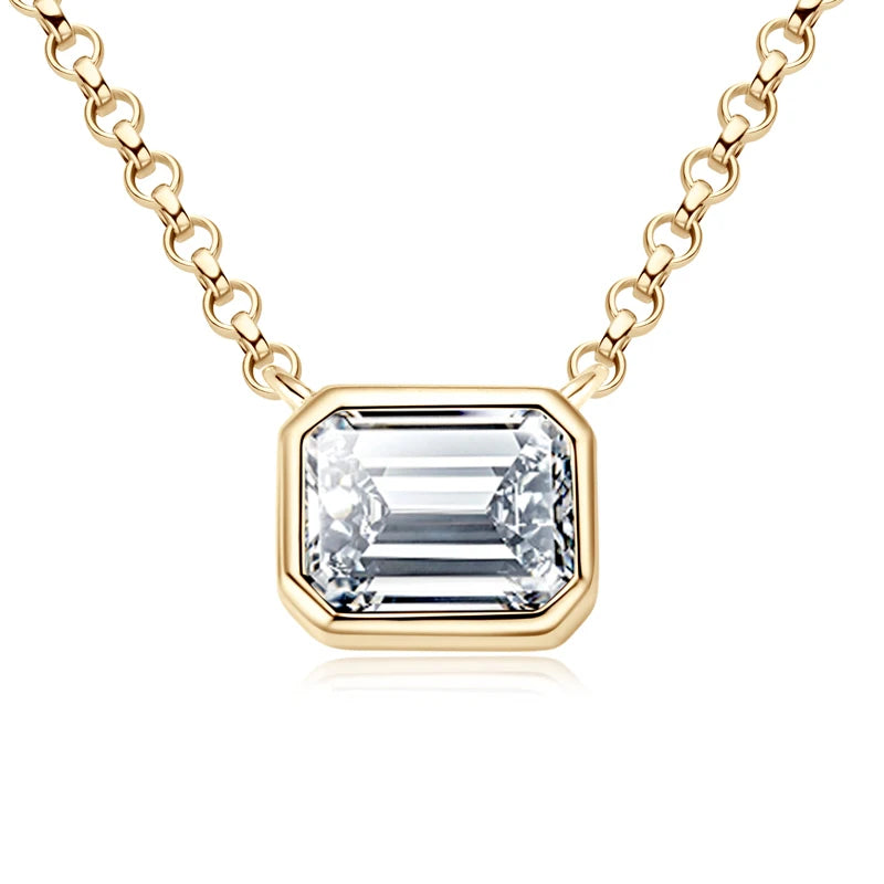 Geraldine's Emerald 1ct Moissanite Pendant Necklaces