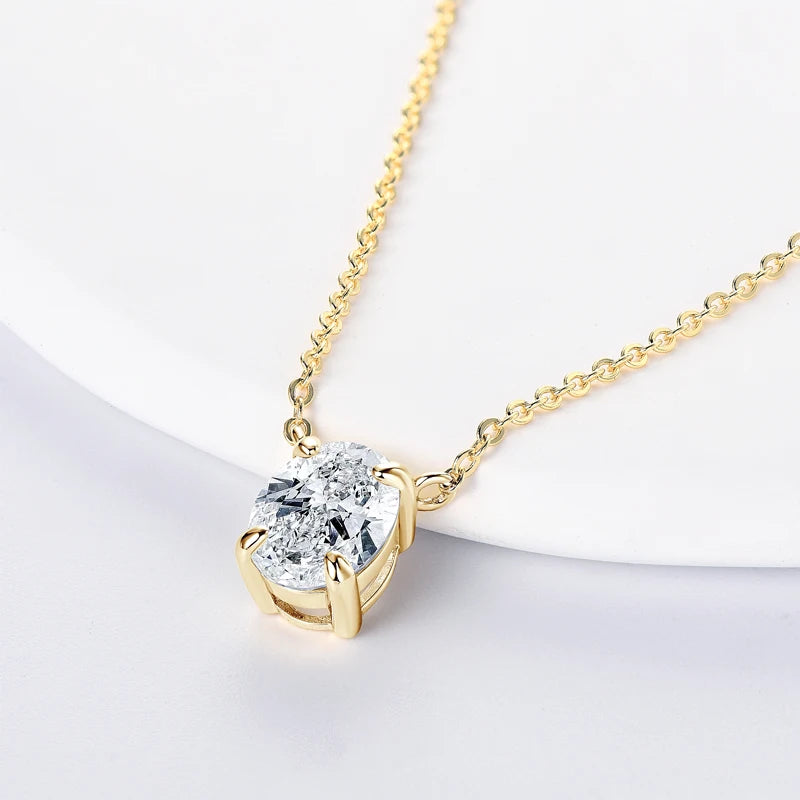 Geraldine's Trend Oval 2ct Moissanite Pendant Necklaces