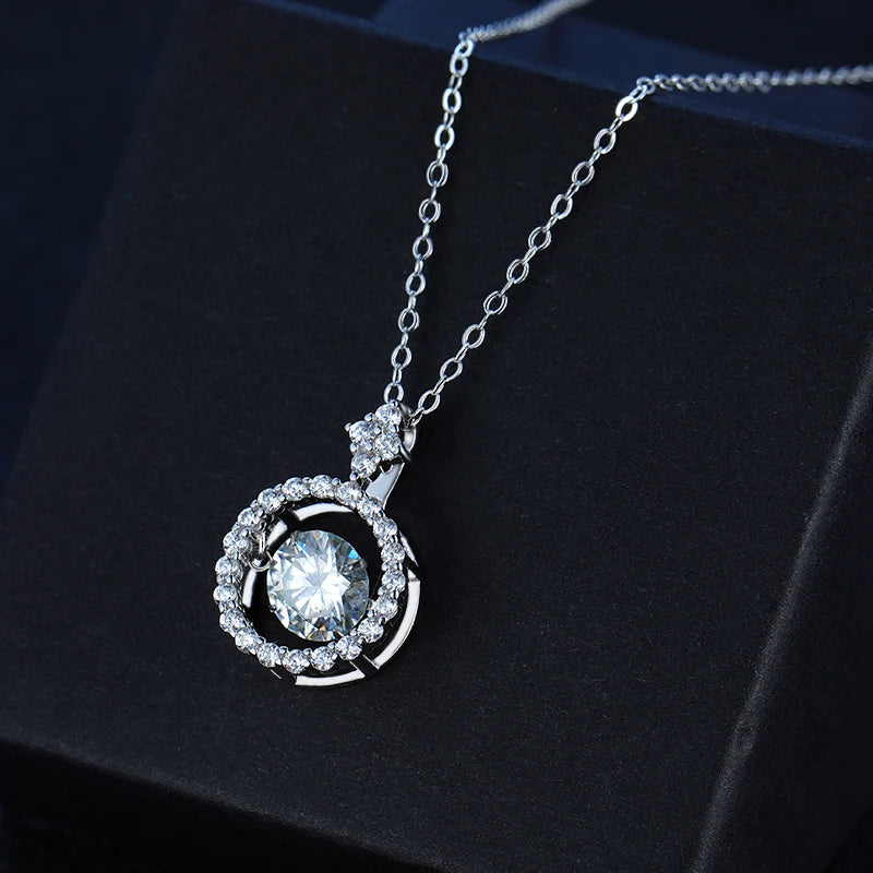 Halo Sparkling 925 silver Moissanite Necklace